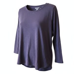 Tommy Bahama XL Deep Periwinkle Blue 3/4 Sleeve 100% Cotton Top